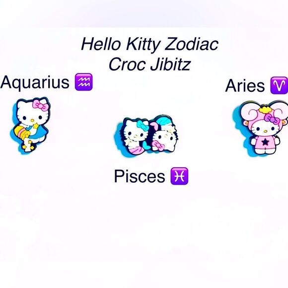 NWT HELLO KITTY ZODIAC CROC JIBITZ - *INDIVIDUALLY PRICED **BUNDLE & SAVE MORE!! - Picture 2 of 5